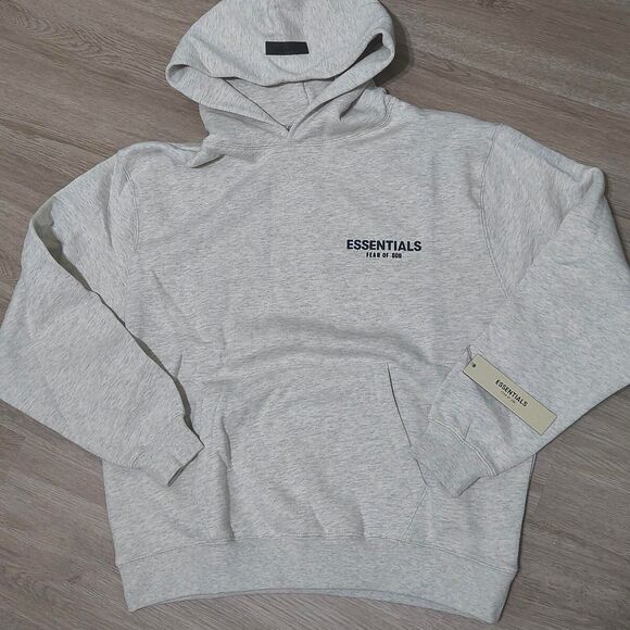 Fear of God Essentials Hoodie Light Heather Grey – Size S – Authentic - Picture 1 of 6